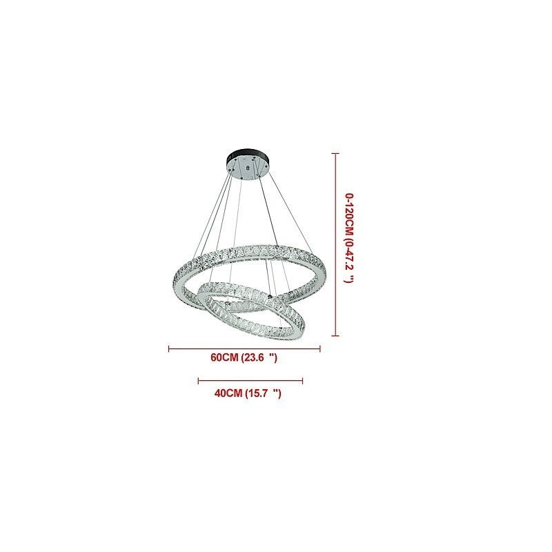 Indoor Kristall Kronleuchter Moderne Pendelleuchte Deckenleuchte Dimmbare Beleuchtung Lampe mit Fernbedienung