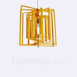 1 Licht Holz Moderne zeitgenössische Pendelleuchte im nordischen Stil mit Holzschirm