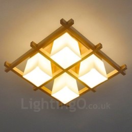 Moderne Deckenleuchten mit 4 Lichtern und Glasschirm