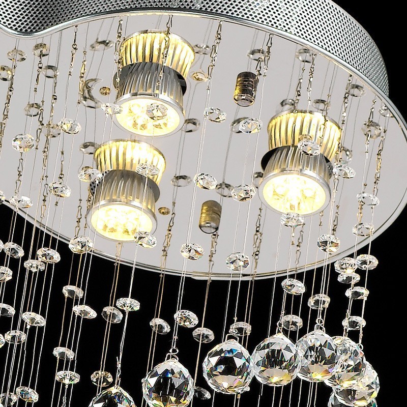6 Lichter Moderne Kristall Deckenpendelleuchte Innen Kronleuchter Beleuchtung Lampen Leuchten
