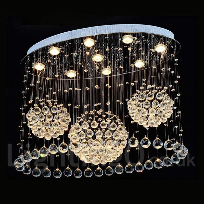9 Lichter Moderne Kristall Deckenpendelleuchte Innen Kronleuchter Beleuchtung Lampen Leuchten