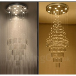 10 Lichter Moderne Kristall Deckenpendelleuchte Innen Kronleuchter Beleuchtung Lampen Leuchten