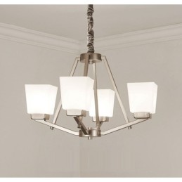 4 Lichter Chrom Pendelleuchte Indoor Modern Kronleuchter Home Hängende Beleuchtung Lampen Leuchten mit Glasschirmen
