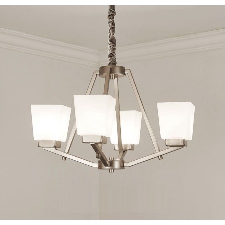 4 Lichter Chrom Pendelleuchte Indoor Modern Kronleuchter Home Hängende Beleuchtung Lampen Leuchten mit Glasschirmen 4 Lichter Chrom Pendelleuchte Indoor Modern Kronleuchter Home Hängende Beleuchtung Lampen Leuchten mit Glasschirmen