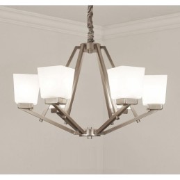 6 Lichter Chrom Pendelleuchte Indoor Modern Kronleuchter Home Hängende Beleuchtung Lampen Leuchten mit Glasschirmen