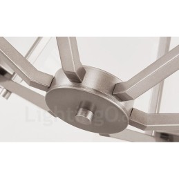 6 Lichter Chrom Pendelleuchte Indoor Modern Kronleuchter Home Hängende Beleuchtung Lampen Leuchten mit Glasschirmen