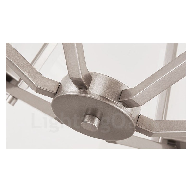 6 Lichter Chrom Pendelleuchte Indoor Modern Kronleuchter Home Hängende Beleuchtung Lampen Leuchten mit Glasschirmen