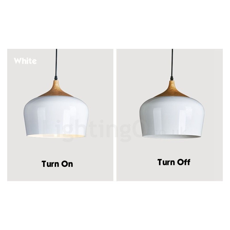 1 Licht Moderne zeitgenössische Pendelleuchte Hängelampe mit weiß rot blau Schatten