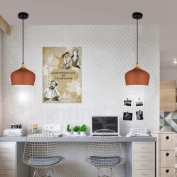 1 Licht Moderne zeitgenössische Pendelleuchte Hängelampe mit weiß rot blau Schatten