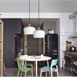 1 Licht Moderne zeitgenössische Pendelleuchte Hängelampe mit weiß rot blau Schatten