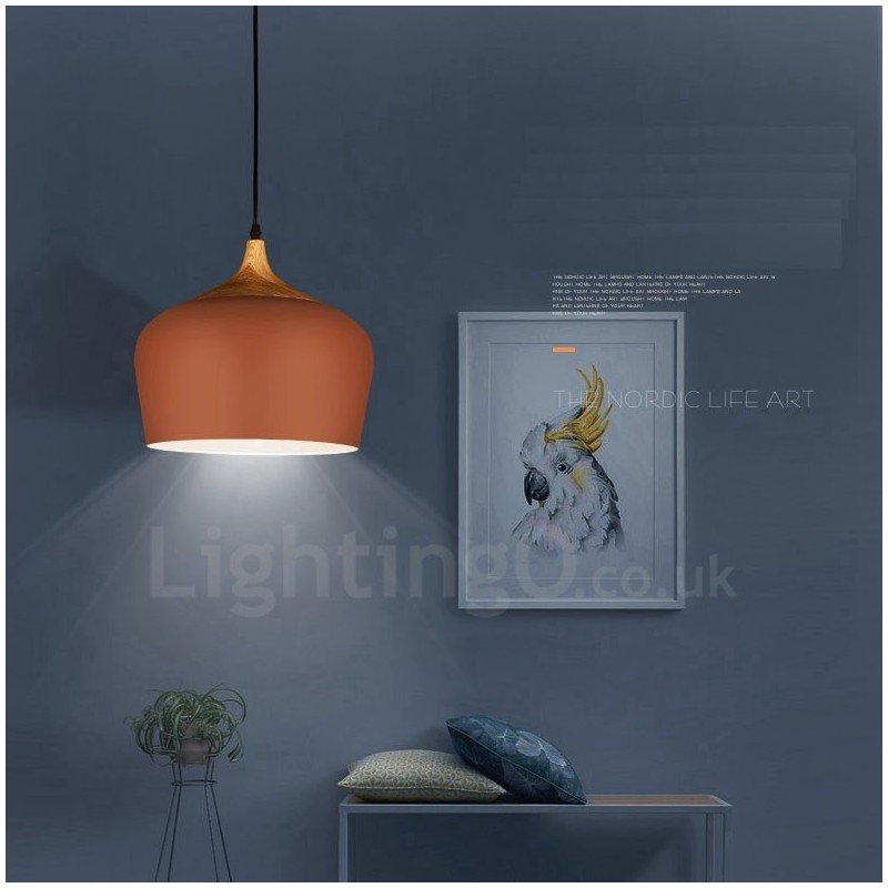 1 Licht Moderne zeitgenössische Pendelleuchte Hängelampe mit weiß rot blau Schatten