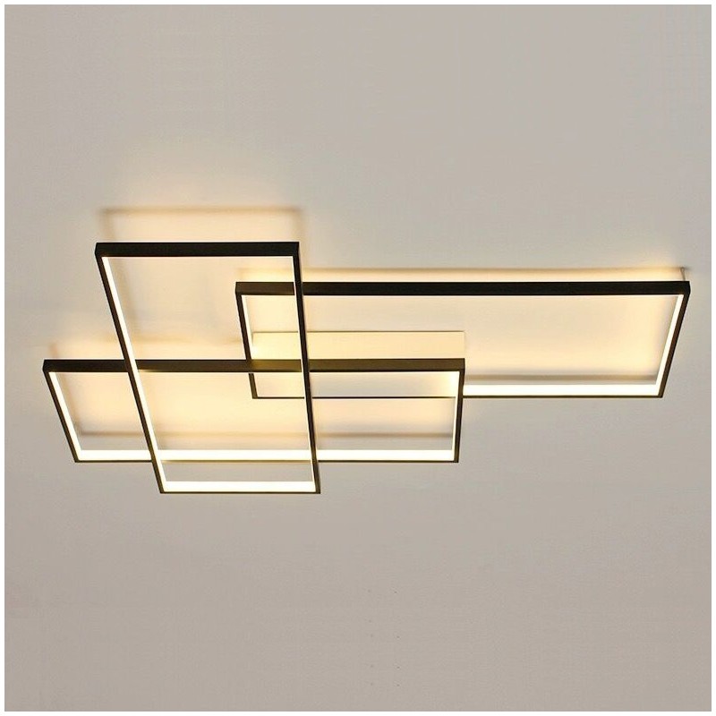 Moderne Deckenleuchte mit zeitgenössischer Aluminium-Malerei, bündige Wandleuchte mit Fernbedienungsdimmer für Wohnzimmer, Schlafzimmer