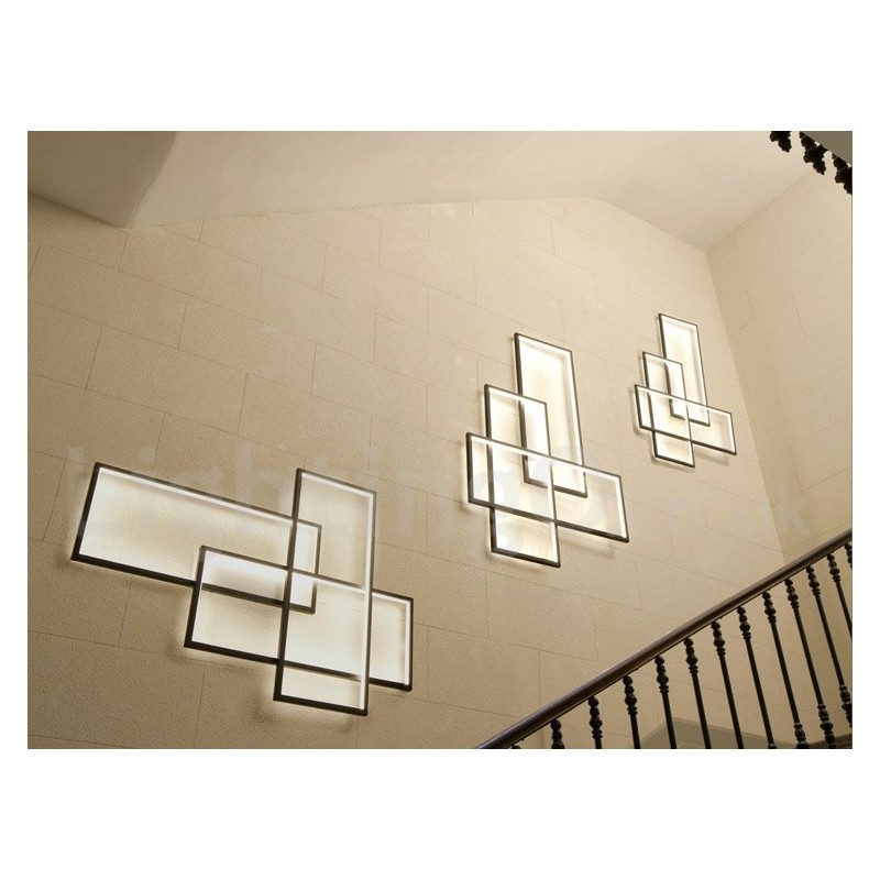 Moderne Deckenleuchte mit zeitgenössischer Aluminium-Malerei, bündige Wandleuchte mit Fernbedienungsdimmer für Wohnzimmer, Schlafzimmer
