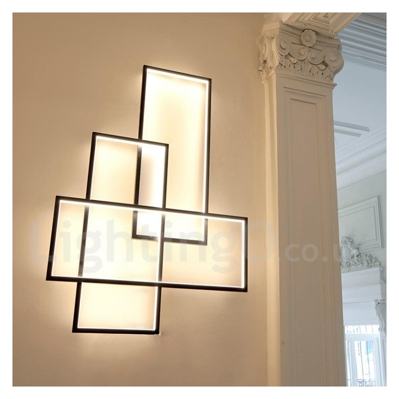 Moderne Deckenleuchte mit zeitgenössischer Aluminium-Malerei, bündige Wandleuchte mit Fernbedienungsdimmer für Wohnzimmer, Schlafzimmer
