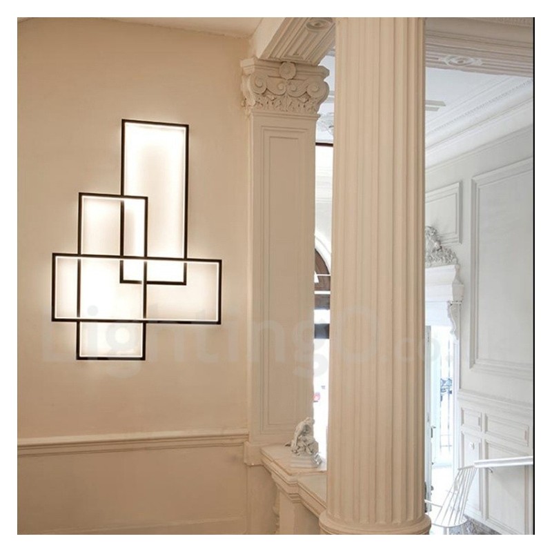 Moderne Deckenleuchte mit zeitgenössischer Aluminium-Malerei, bündige Wandleuchte mit Fernbedienungsdimmer für Wohnzimmer, Schlafzimmer