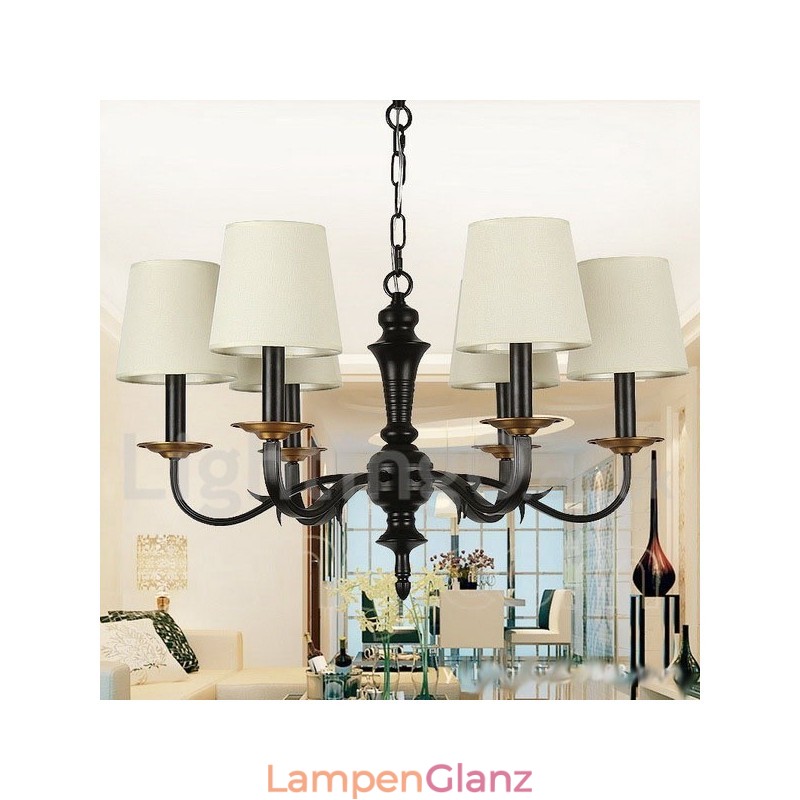 Rustikaler Kronleuchter im Retro-Kerzenstil mit 6 Lichtern