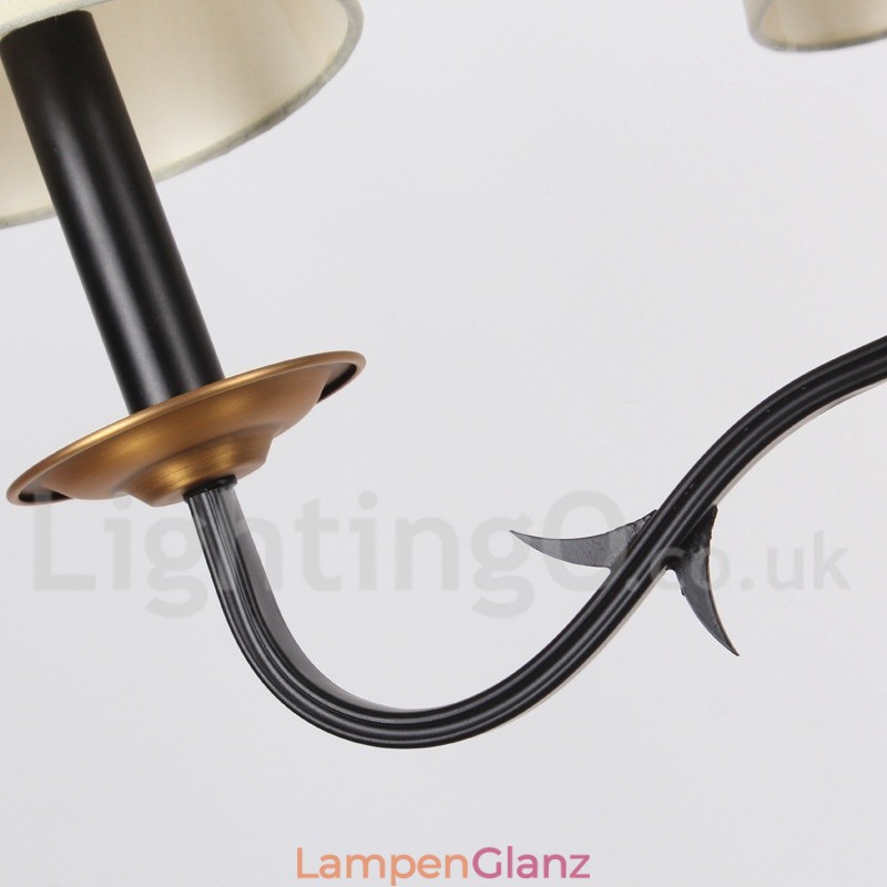 Rustikaler Kronleuchter im Retro-Kerzenstil mit 6 Lichtern