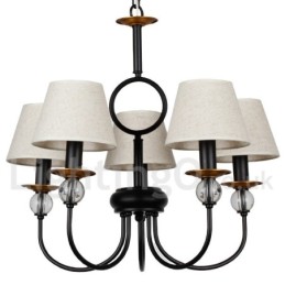 Kronleuchter im rustikalen Retro-Stil, schwarz, mediterraner Stil, moderner Kerzenstil, 5 Lichter