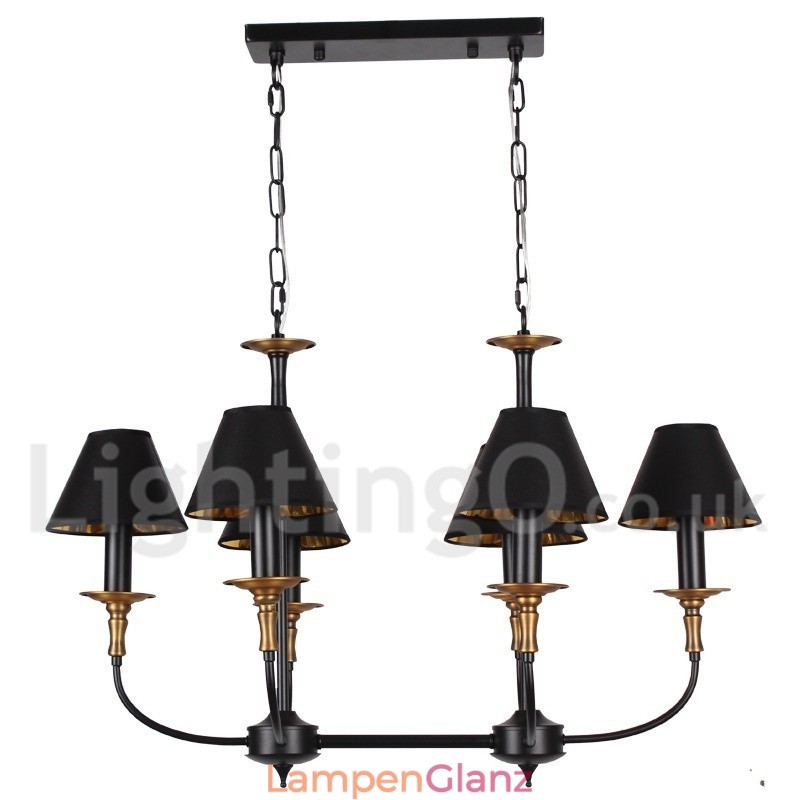 6-flammiger Kronleuchter im zeitgenössischen Retro-Kerzenstil