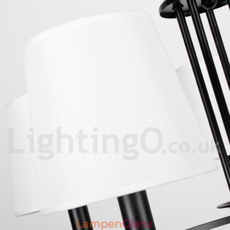 Kronleuchter im Retro-Stil, schwarz, mediterraner Stil, rustikal, modern, Kerzenstil, 8 Lichter