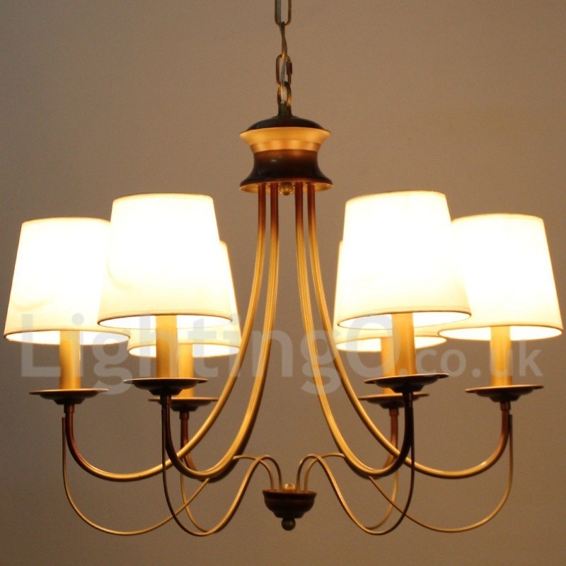 Kronleuchter im rustikalen mediterranen Stil mit 6 Lichtern, modern und zeitgenössisch, Kerzenstil