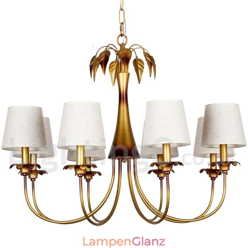 8-flammiger moderner Kronleuchter im zeitgenössischen rustikalen Kerzenstil