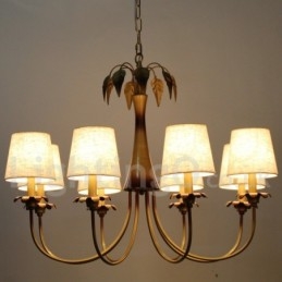 8-flammiger moderner Kronleuchter im zeitgenössischen rustikalen Kerzenstil