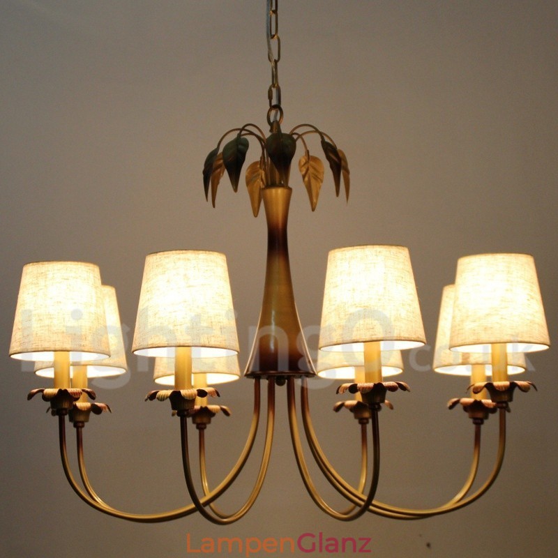 8-flammiger moderner Kronleuchter im zeitgenössischen rustikalen Kerzenstil