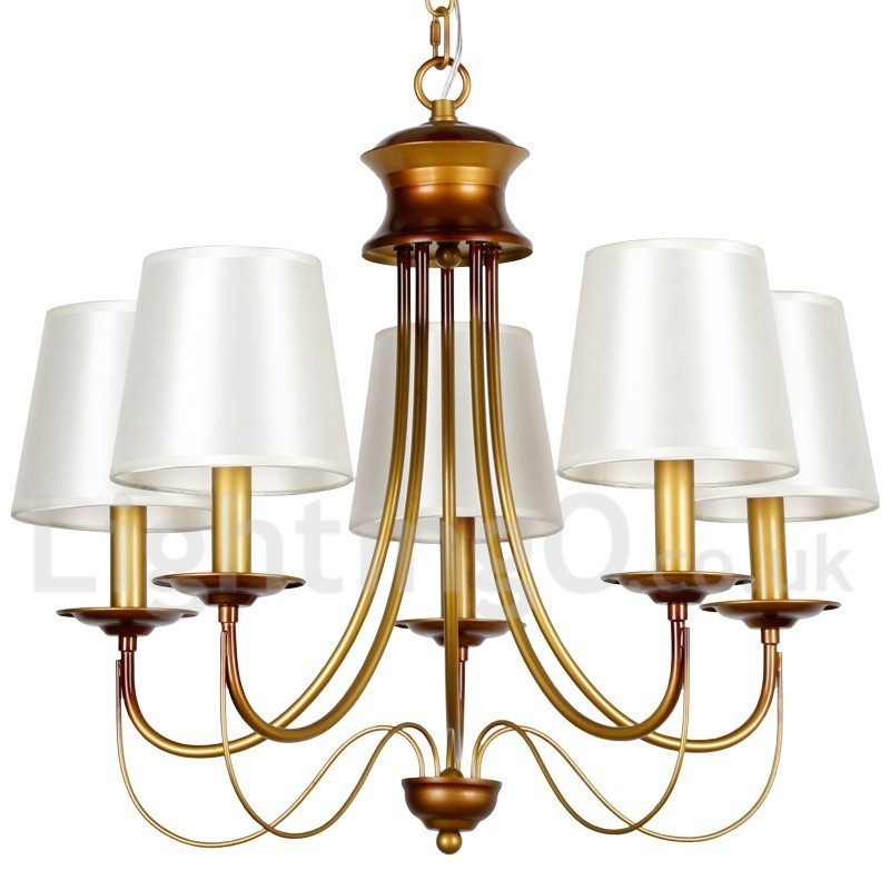 Kronleuchter im rustikalen mediterranen Stil mit 5 Lichtern, modern und zeitgenössisch, Kerzenstil