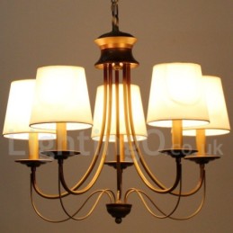 Kronleuchter im rustikalen mediterranen Stil mit 5 Lichtern, modern und zeitgenössisch, Kerzenstil