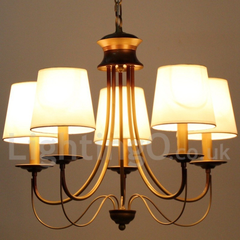Kronleuchter im rustikalen mediterranen Stil mit 5 Lichtern, modern und zeitgenössisch, Kerzenstil