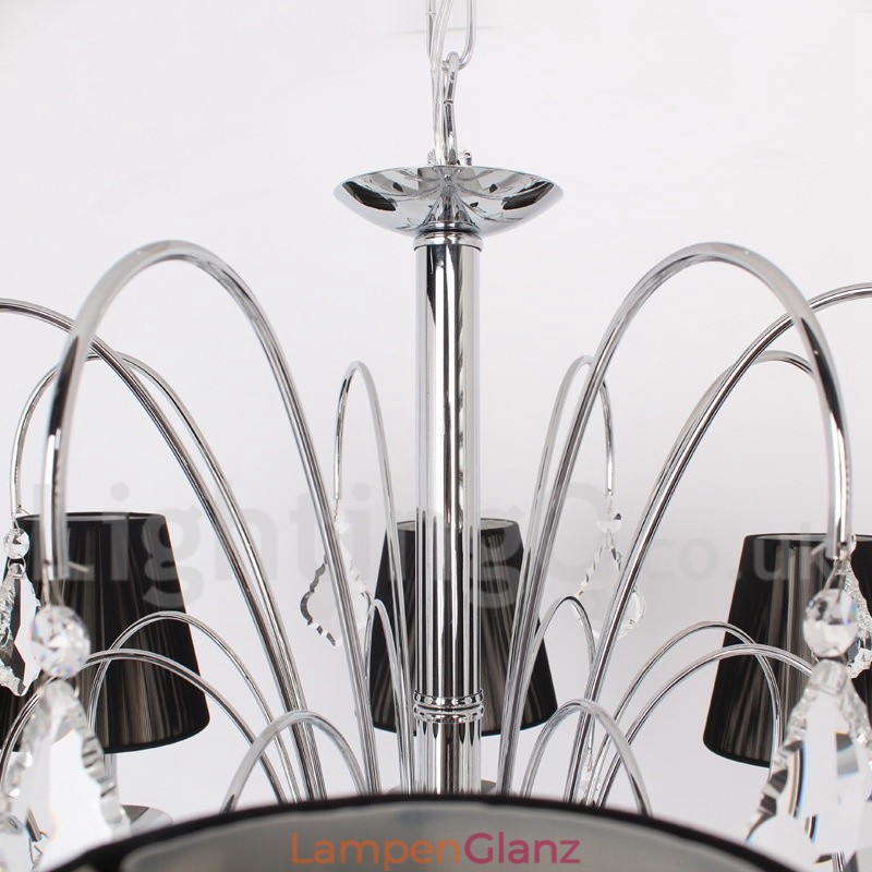 8-flammiger moderner Kronleuchter im Kerzenstil aus K9-Kristall