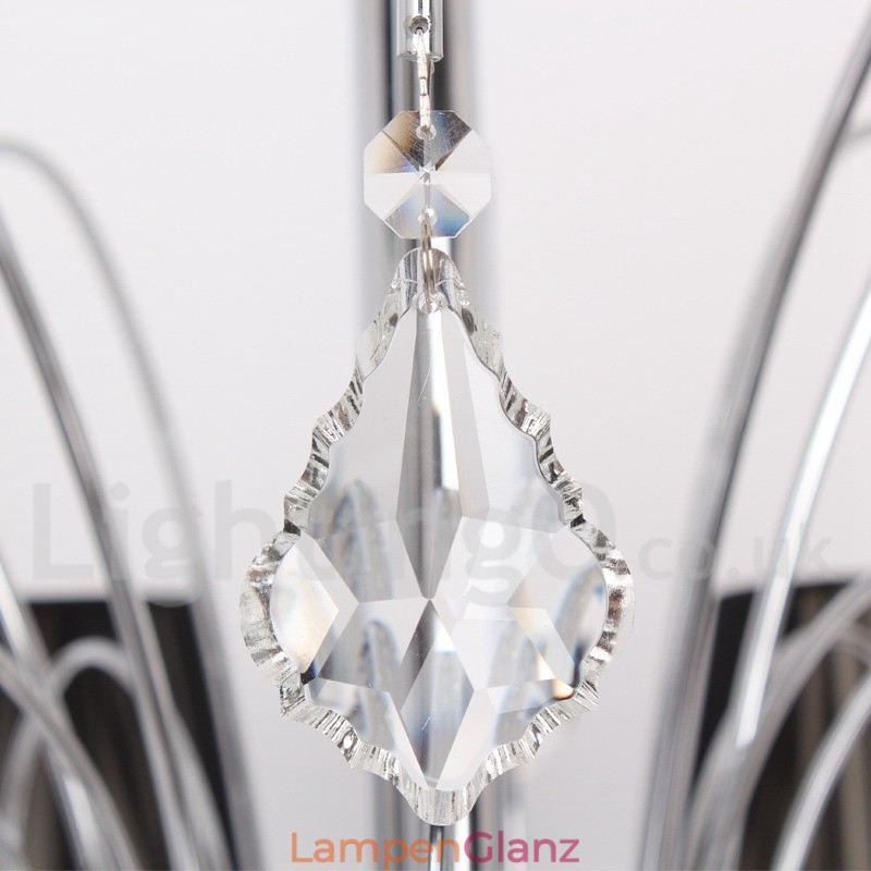 8-flammiger moderner Kronleuchter im Kerzenstil aus K9-Kristall