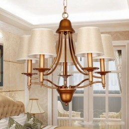 Kronleuchter im rustikalen Retro-Stil im mediterranen Stil mit 5 Lichtern und Kerzenständer