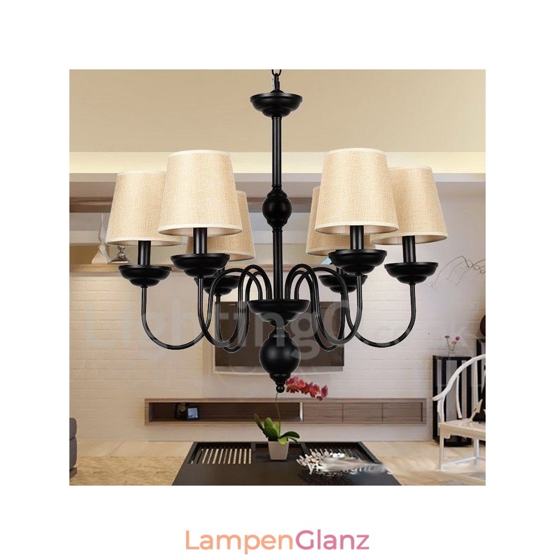 Kronleuchter im rustikalen, modernen Retro-Kerzenstil mit 6 Lichtern