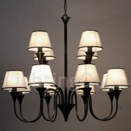 Kronleuchter im rustikalen, modernen und zeitgenössischen Retro-Stil mit 12 Lichtern, schwarzer Kerzenleuchter