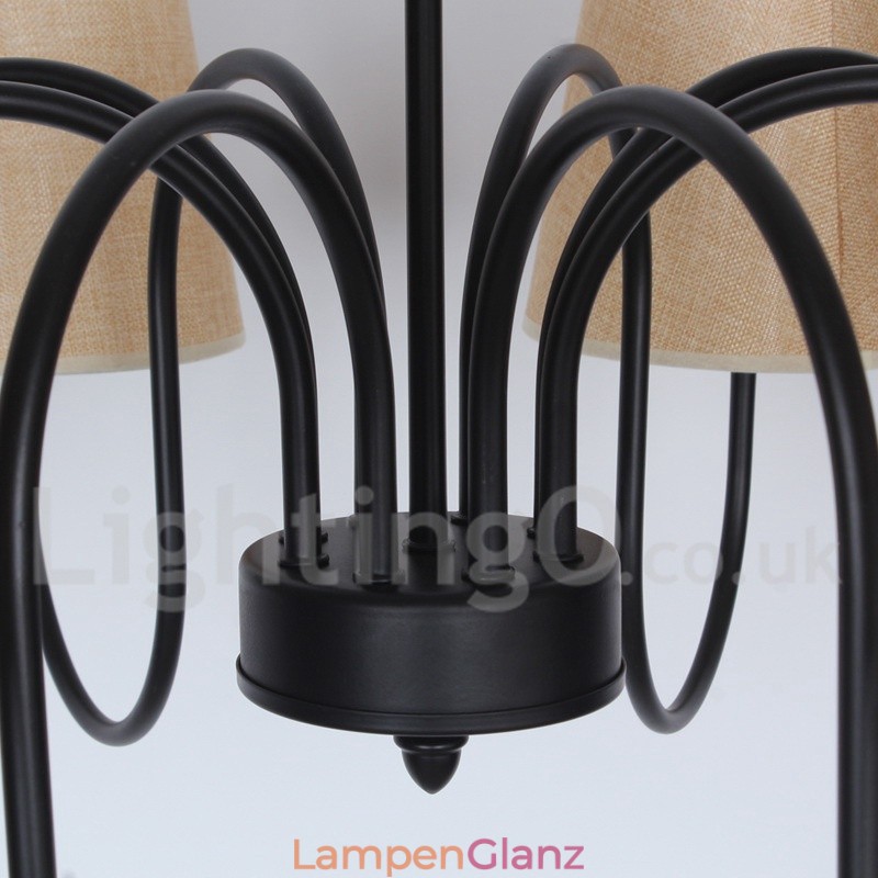 8-flammiger Kronleuchter im zeitgenössischen Retro-Kerzenstil