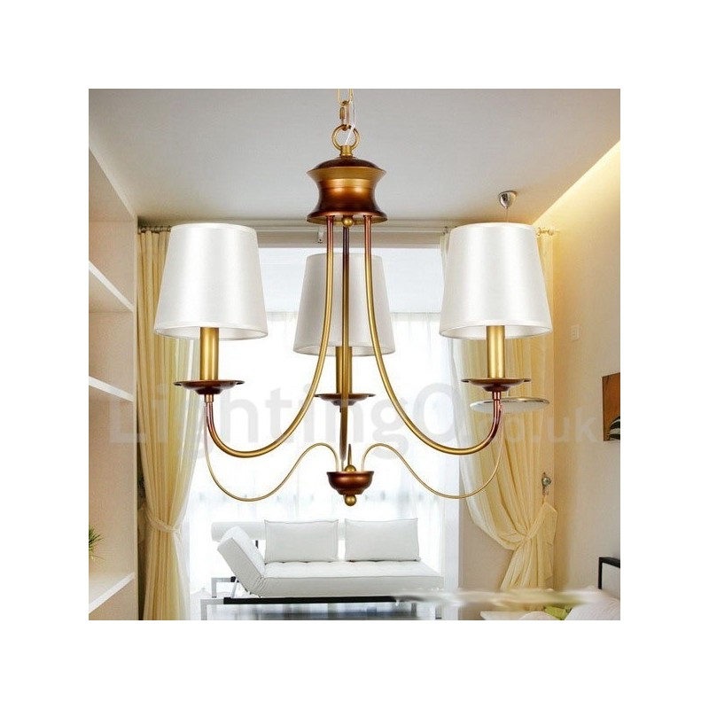 Kronleuchter im rustikalen mediterranen Stil mit 3 Lichtern, modern und zeitgenössisch, Kerzenstil