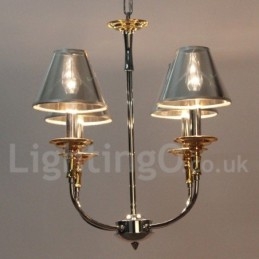 4-flammiger moderner Kronleuchter im zeitgenössischen Chrom-Kerzenstil