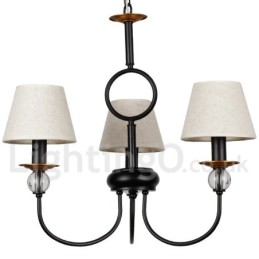 Kronleuchter im rustikalen Retro-Stil, schwarz, mediterraner Stil, moderner Kerzenstil, 3 Lichter