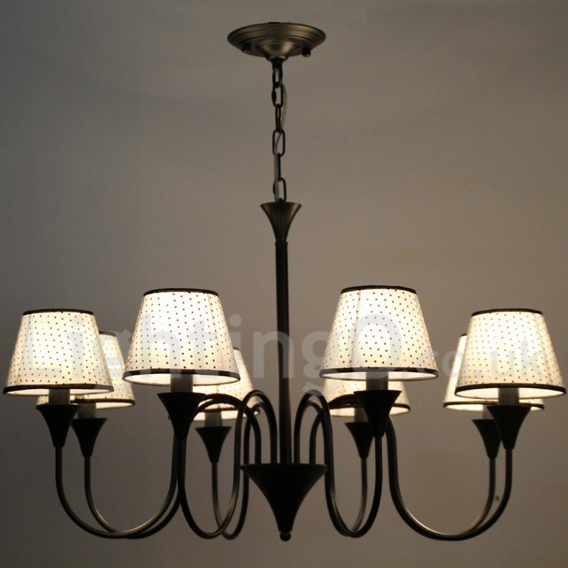 Kronleuchter im rustikalen, modernen und zeitgenössischen Retro-Stil mit schwarzer Kerze, 8 Lichter