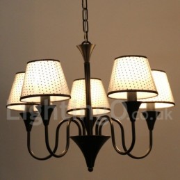 Kronleuchter im rustikalen, modernen und zeitgenössischen Retro-Stil mit schwarzer Kerze, 5 Lichter