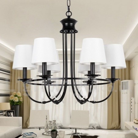 Kronleuchter im Retro-Stil, schwarz, mediterraner Stil, rustikal, modern, Kerzenstil, 6 Lichter Kronleuchter im Retro-Stil, schwarz, mediterraner Stil, rustikal, modern, Kerzenstil, 6 Lichter