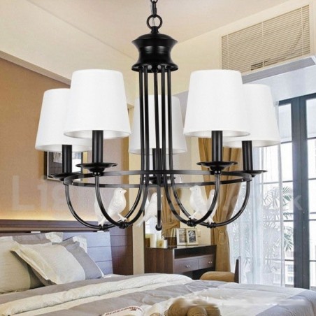 Kronleuchter im Retro-Stil, schwarz, mediterraner Stil, rustikal, modern, Kerzenstil, 5 Lichter Kronleuchter im Retro-Stil, schwarz, mediterraner Stil, rustikal, modern, Kerzenstil, 5 Lichter