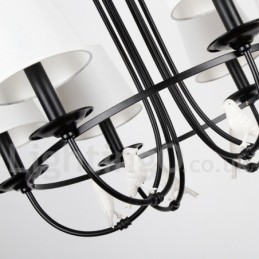 Kronleuchter im Retro-Stil, schwarz, mediterraner Stil, rustikal, modern, Kerzenstil, 5 Lichter