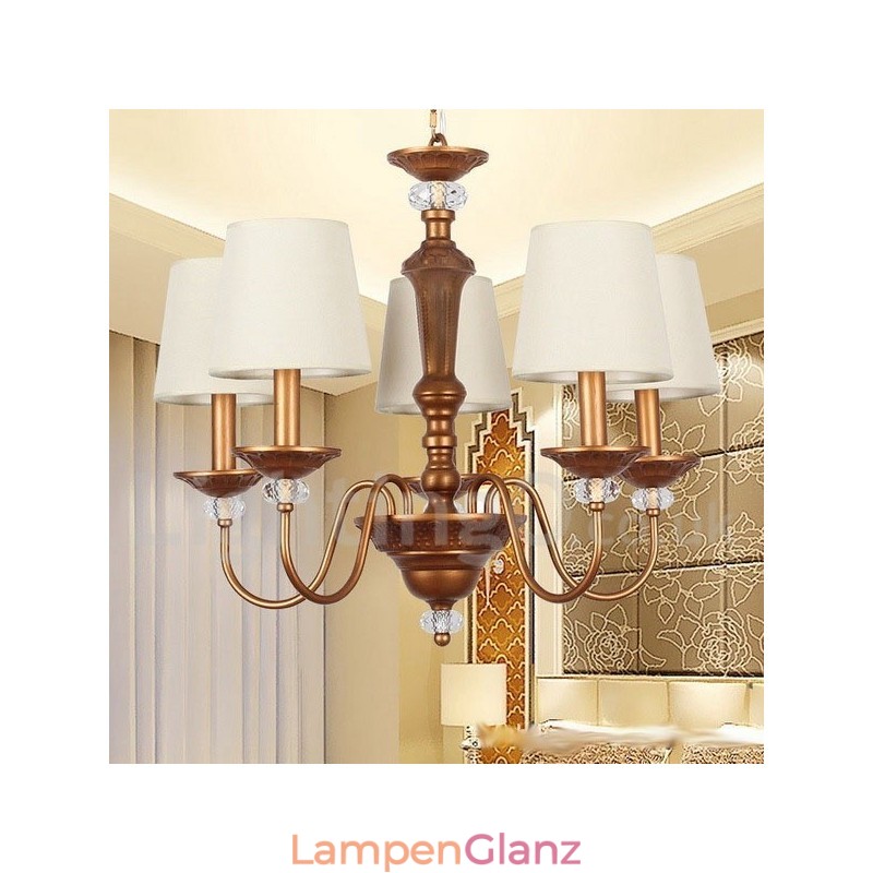 Rustikaler Kronleuchter im Retro-Kerzenstil mit 5 Lichtern, Schwarz