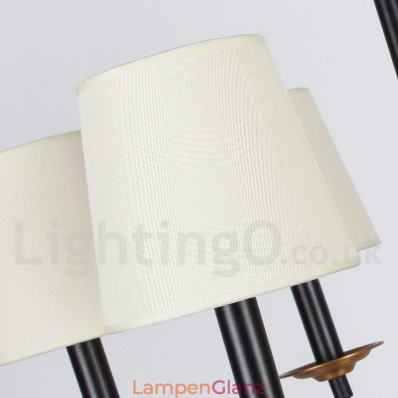 Rustikaler Kronleuchter im Retro-Kerzenstil mit 8 Lichtern, Schwarz