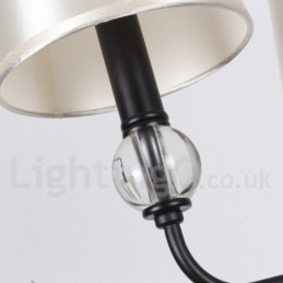 Kronleuchter im modernen, rustikalen Retro-Stil mit 5 Lichtern, schwarz