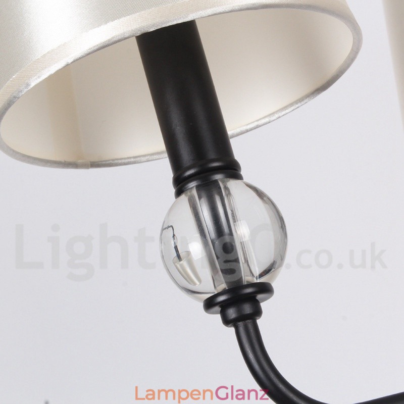 Kronleuchter im modernen, rustikalen Retro-Stil mit 5 Lichtern, schwarz