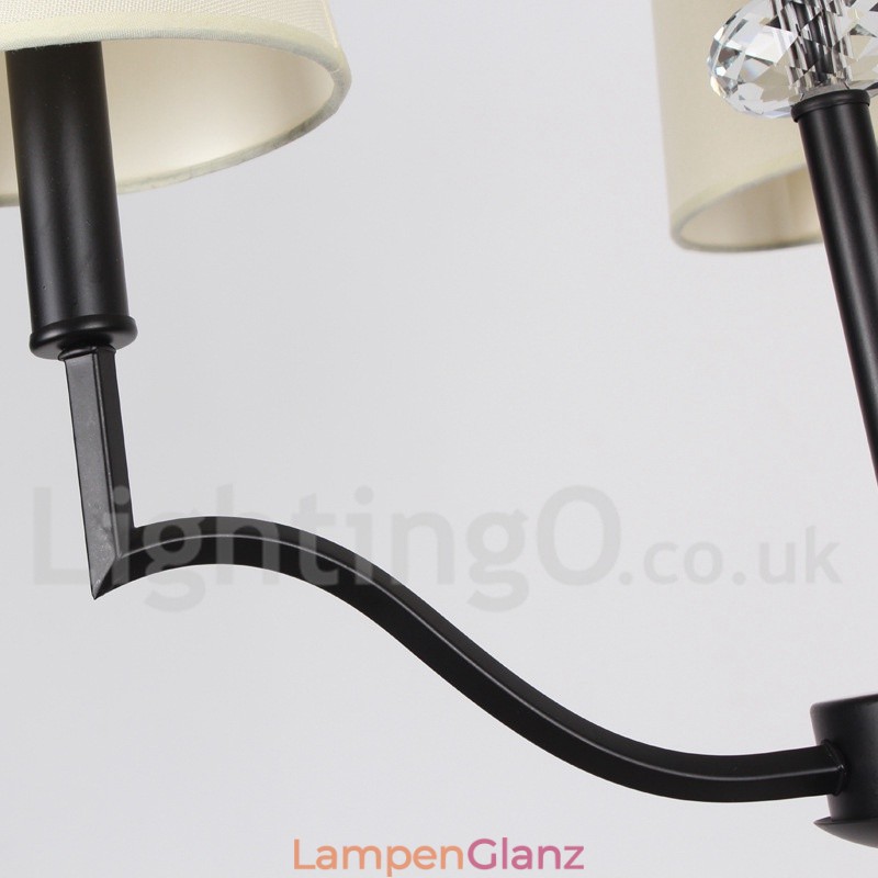 3-flammiger moderner Kronleuchter im zeitgenössischen Kerzenstil